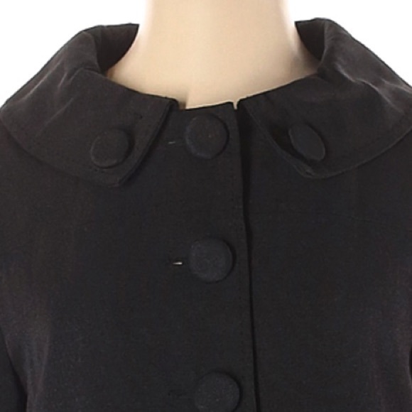 Worthington size S black Vintage button up 3/4 sleeve A-line dress coat jacket - Picture 4 of 16